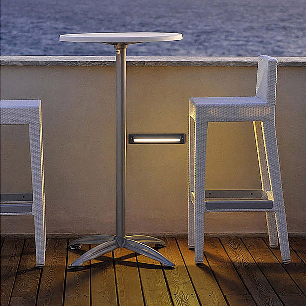 Embedded LED Bar Step & Deck Light — Die-Cast Aluminum, Black, 5W 3000K, IP65 Weatherproof