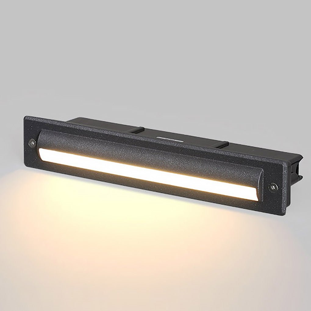 Embedded LED Bar Step & Deck Light — Die-Cast Aluminum, Black, 5W 3000K, IP65 Weatherproof