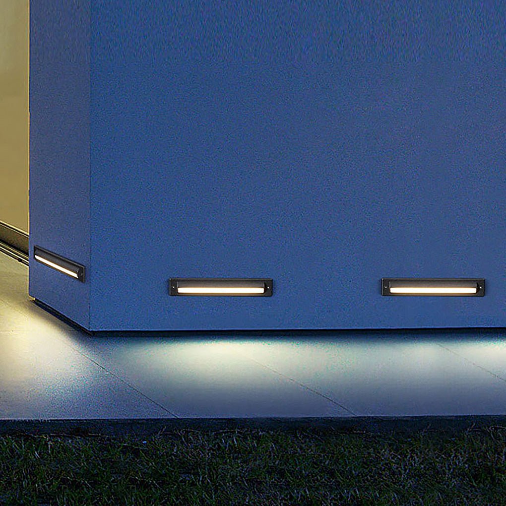 Embedded LED Bar Step & Deck Light — Die-Cast Aluminum, Black, 5W 3000K, IP65 Weatherproof