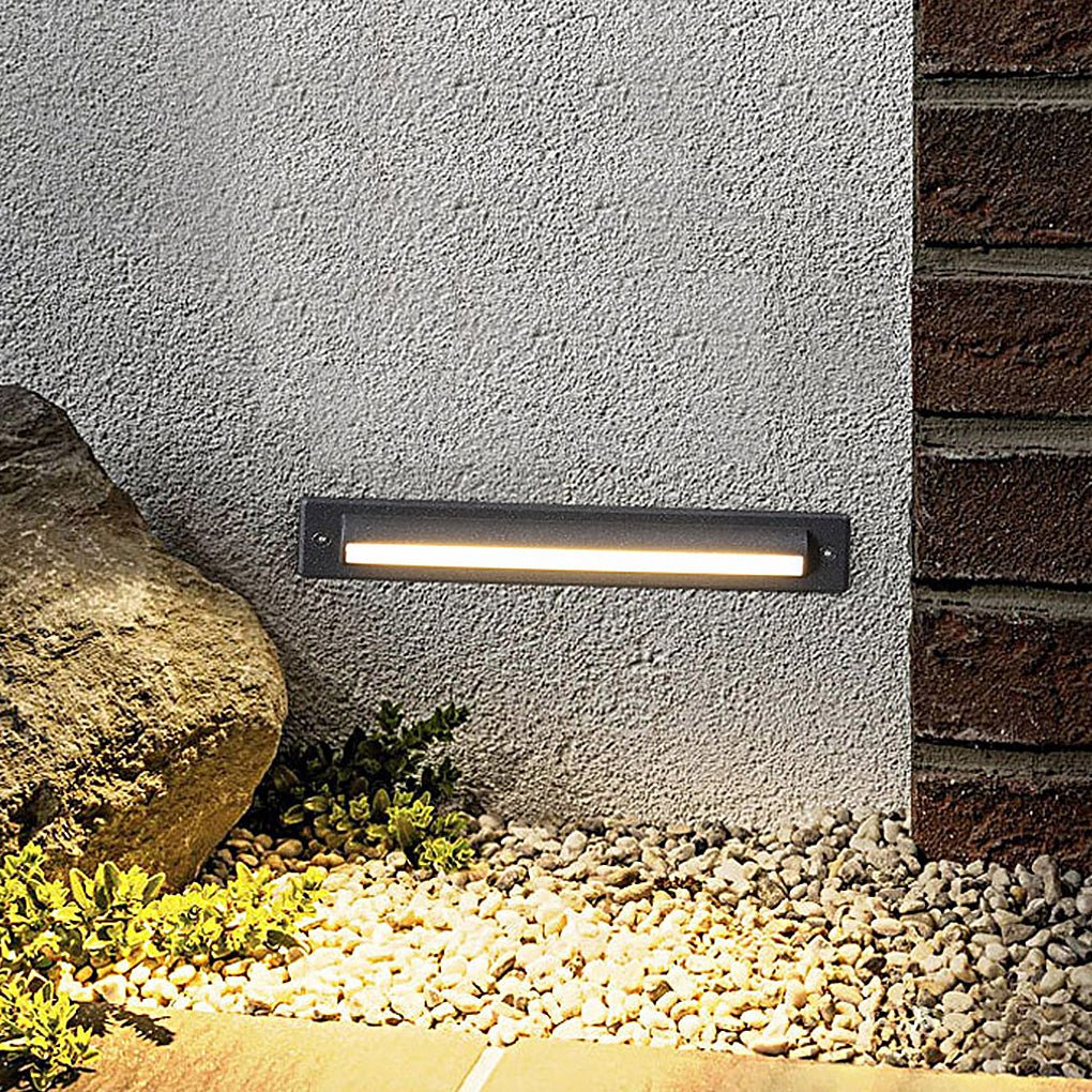Embedded LED Bar Step & Deck Light — Die-Cast Aluminum, Black, 5W 3000K, IP65 Weatherproof