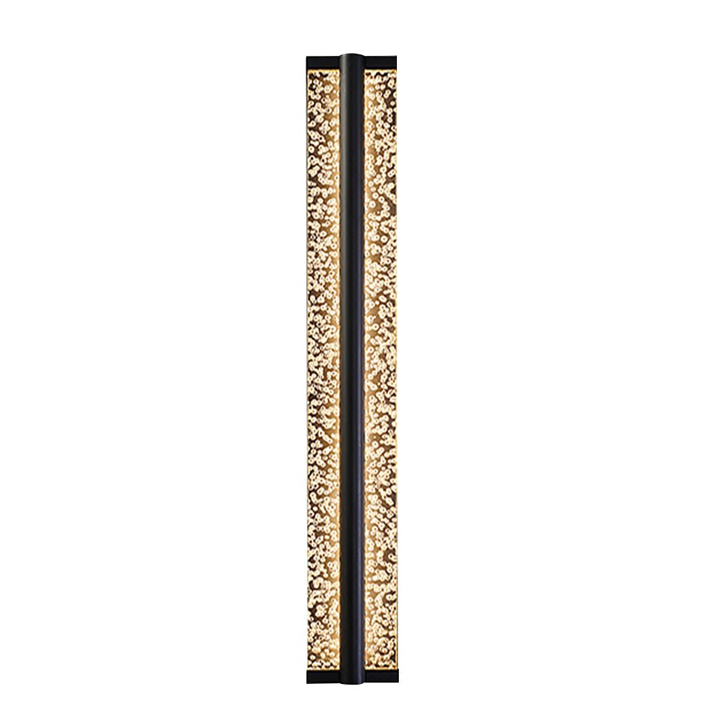 Rectangular Linear Wall Sconce — Black Stainless Steel with Crystal Accents, LED, 20"–33" Sizes