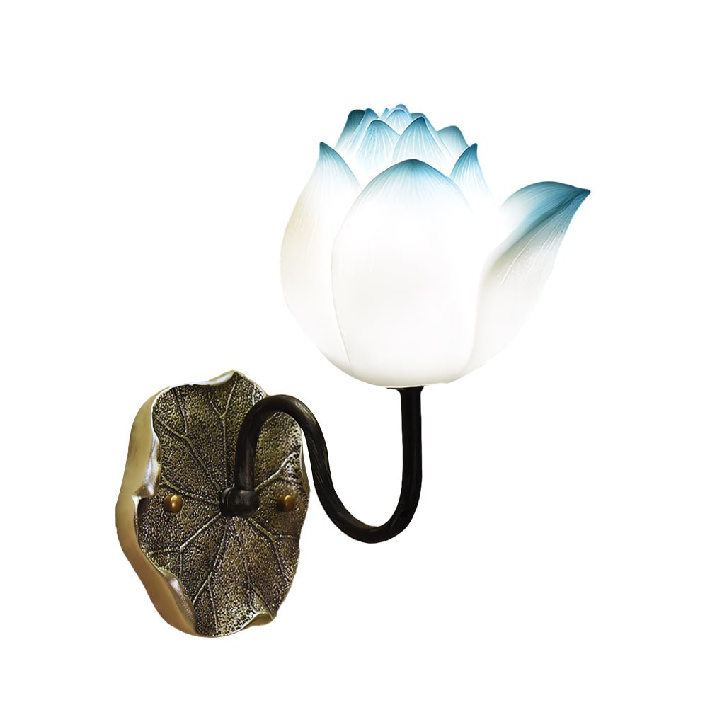 Lotus Flower Wall Sconce — Resin, Three-Step Dimming, 6.7" × 13"