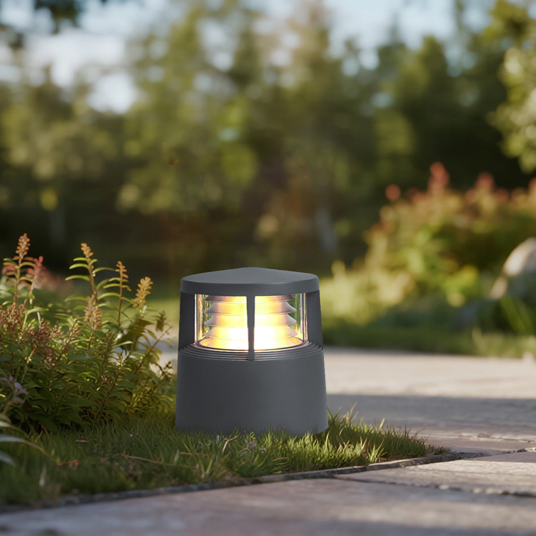 Minimalist Cylindrical LED Bollard Light — Die-Cast Aluminum, 18W, E27, IP65, 3000K Warm White