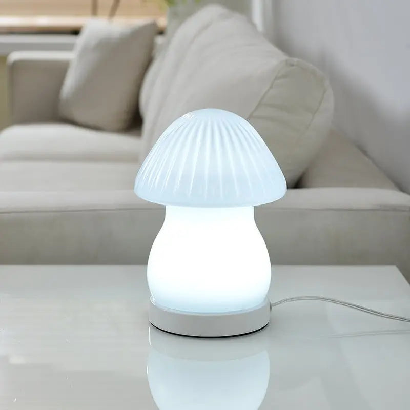 Charming LED Mushroom Baby Lamp in Glass Luxe