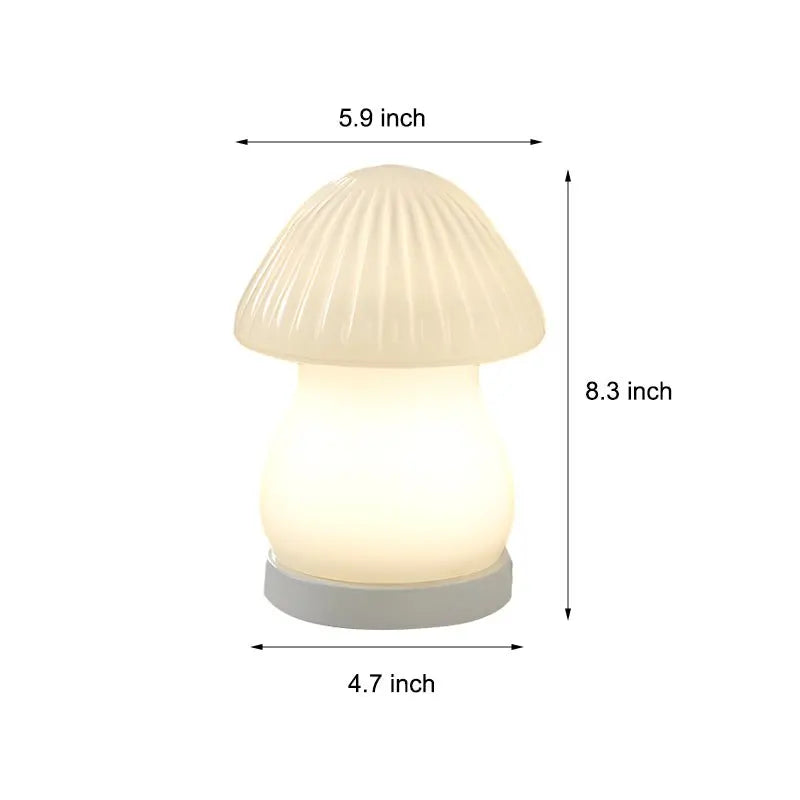 Charming LED Mushroom Baby Lamp in Glass Luxe