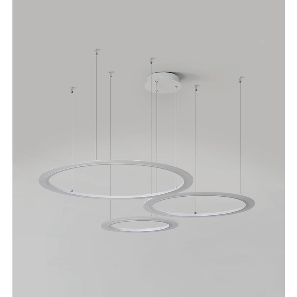 Artistic Circles LED Chandelier — Metal and Acrylic, 31" Diameter, Dimmable, Adjustable Cord