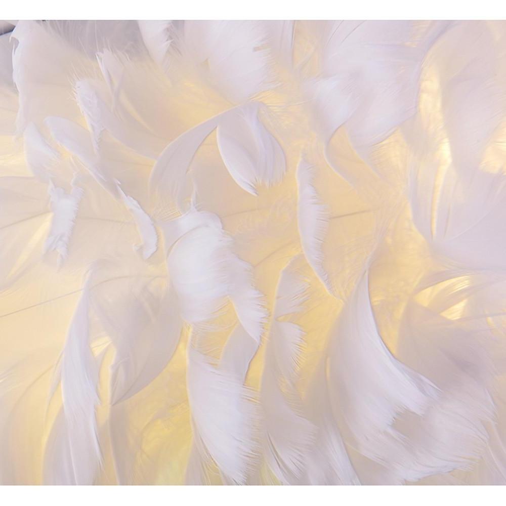 Round Feather Flush-Mount Chandelier — Metal, E27 LED, 3-Step Dimming, 6-Light or 8-Light, 20"–28"