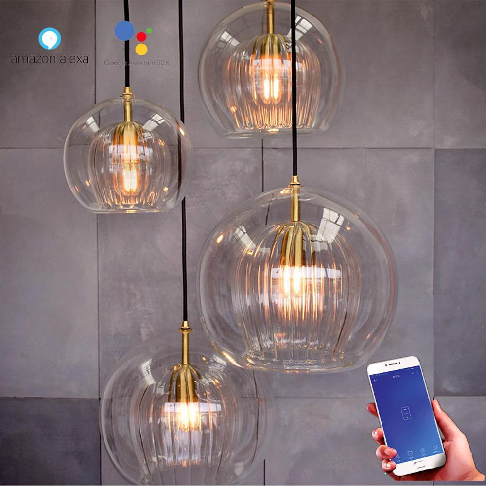 Glass Globe Mini Pendant — Copper, LED E27, 51" Adjustable Cord, 3000K / 6000K