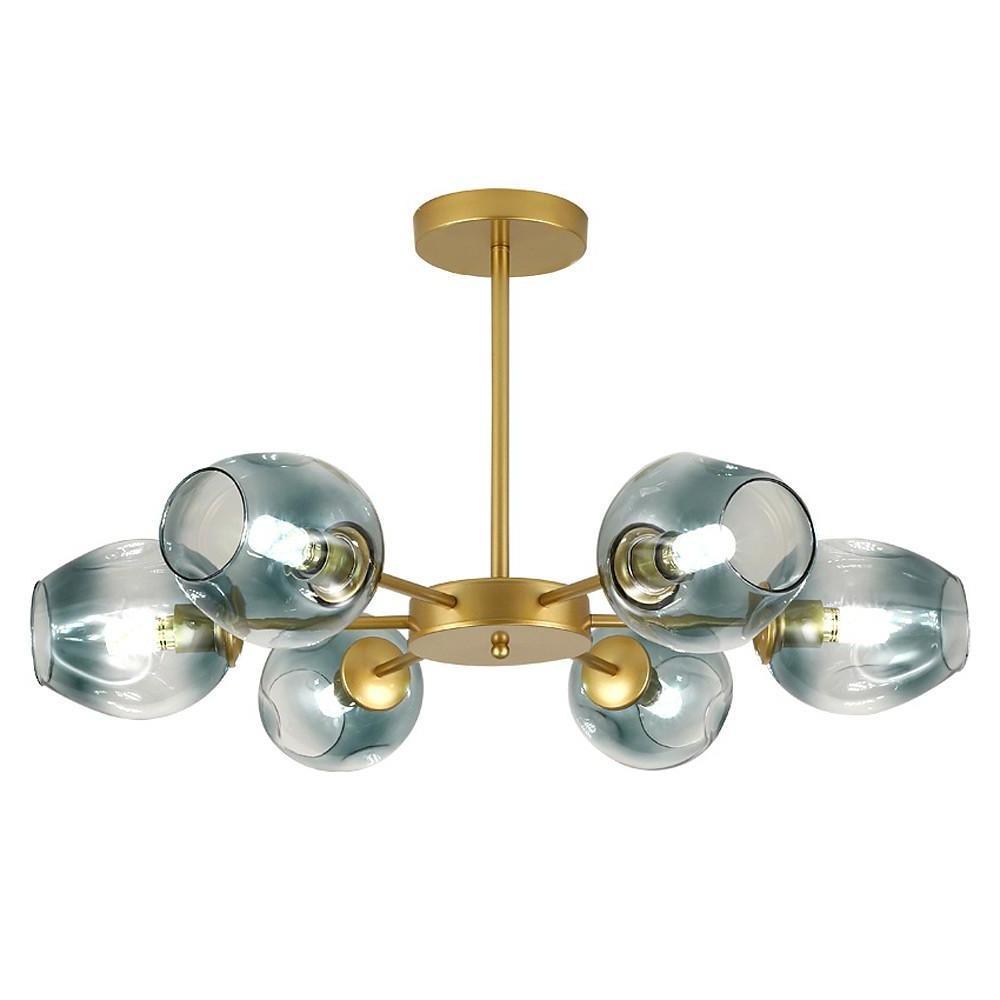 Nordic Sputnik Chandelier with Glass Globe LED and Electroplated Finish - Hanging Ceiling Lights