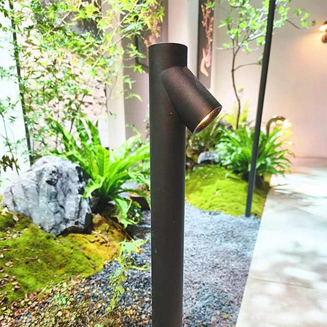 Bamboo Node LED Bollard Light — Aluminum, Black, IP65, 3000K, 23.6" or 35.4"
