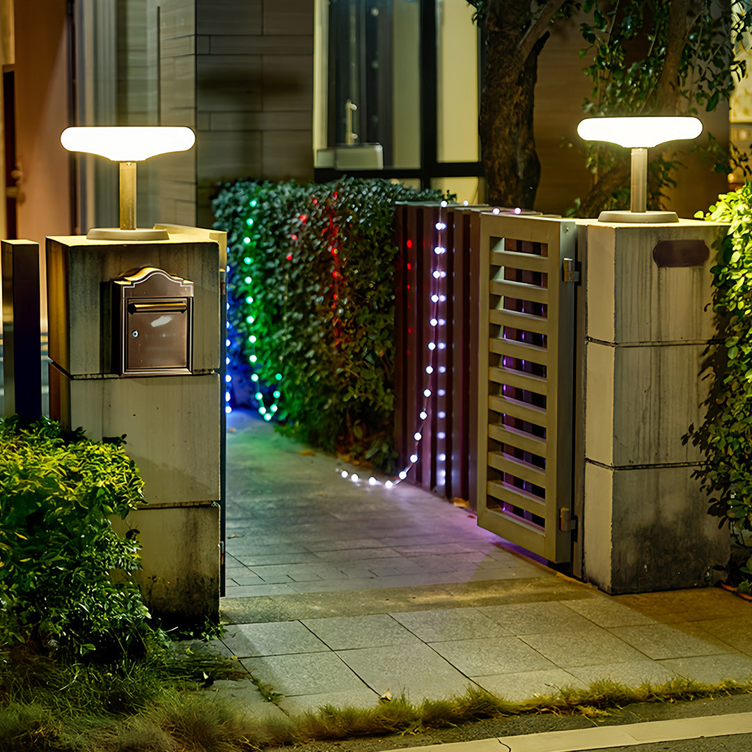 Spherical Solar LED Post Light — Aluminum & PE Shade, 8000mAh, IP65, Portable or Fixed, 15.75"