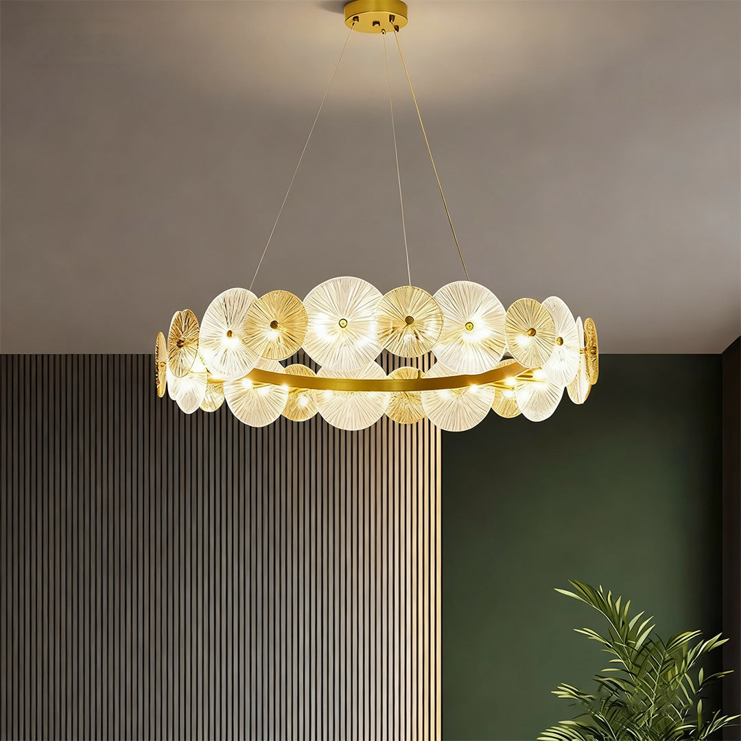 Clear Glass & Silver Iron Chandelier — 12- or 18-Light, G9, Three-Color, Adjustable Chain