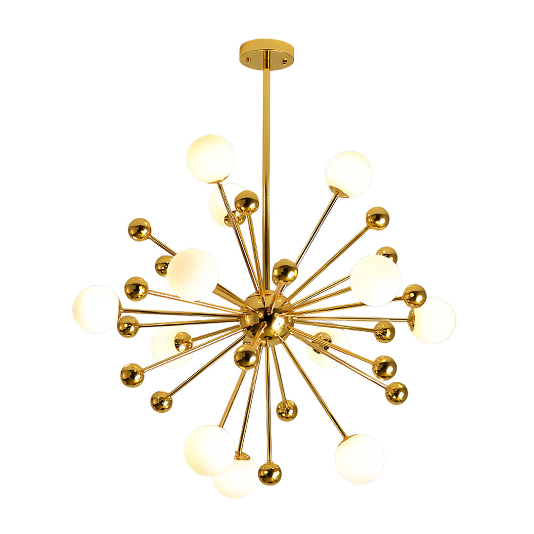 Dandelion Sputnik Chandelier — Gold-Plated Iron, 12-Light, G9 LED, Adjustable Height