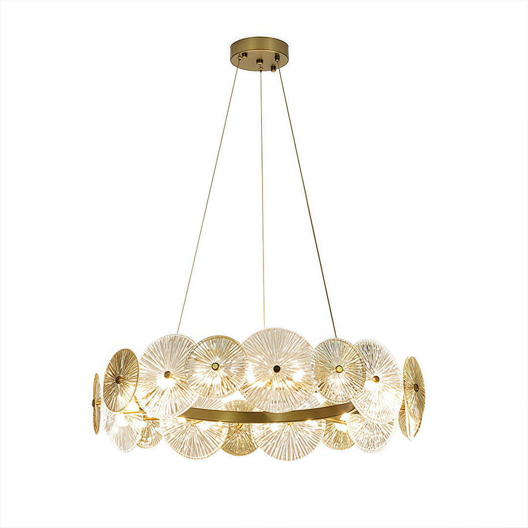 Clear Glass & Silver Iron Chandelier — 12- or 18-Light, G9, Three-Color, Adjustable Chain