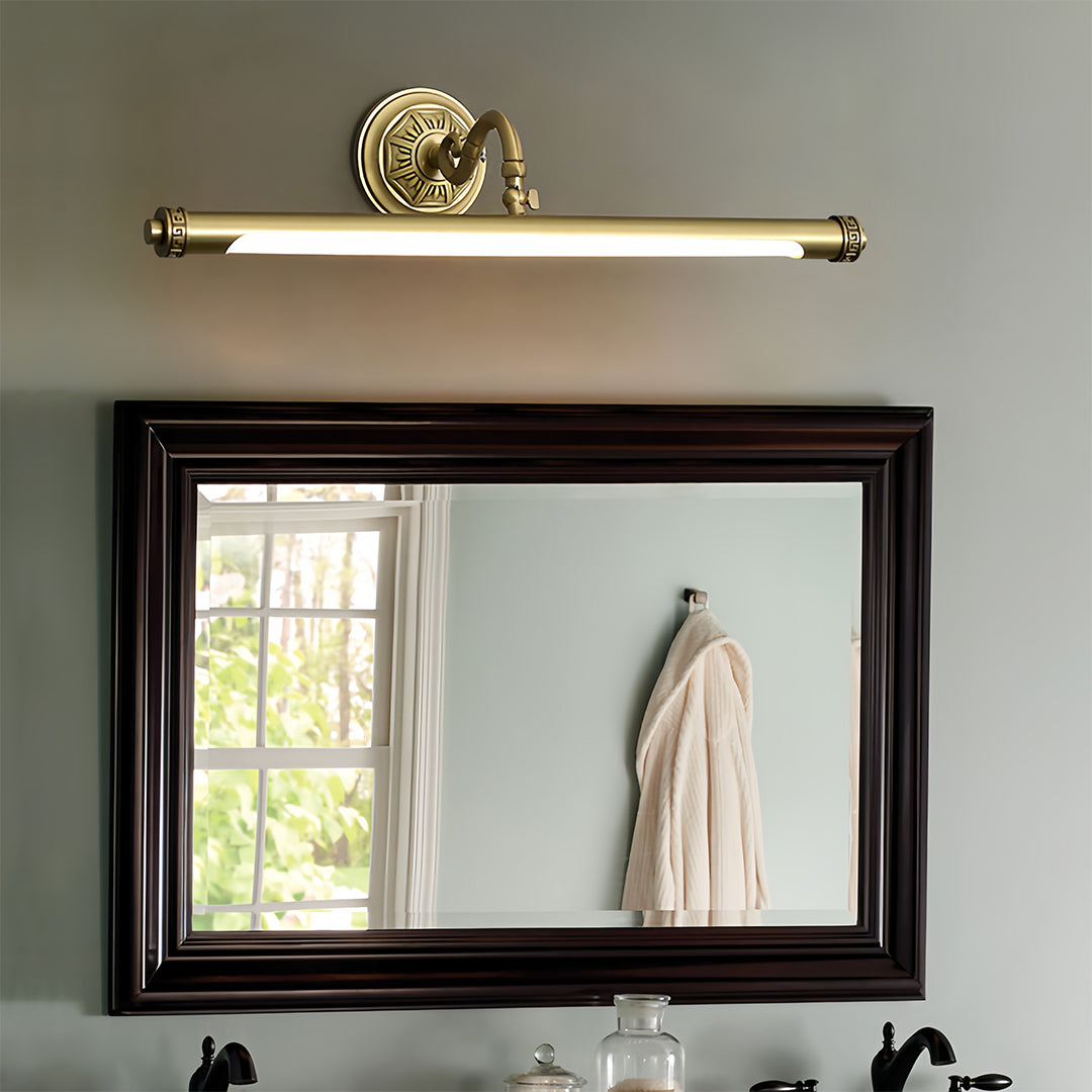 Gold Bathroom Vanity Light Bar — Full Copper, LED, 180° Adjustable, 7W / 9W / 12W, Multi-Color Temperature