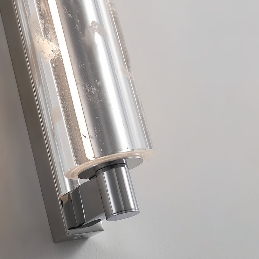 Minimalist Linear Wall Sconce — Chrome Metal with Crystal Accents, 7.3W LED, 3000K, IP20