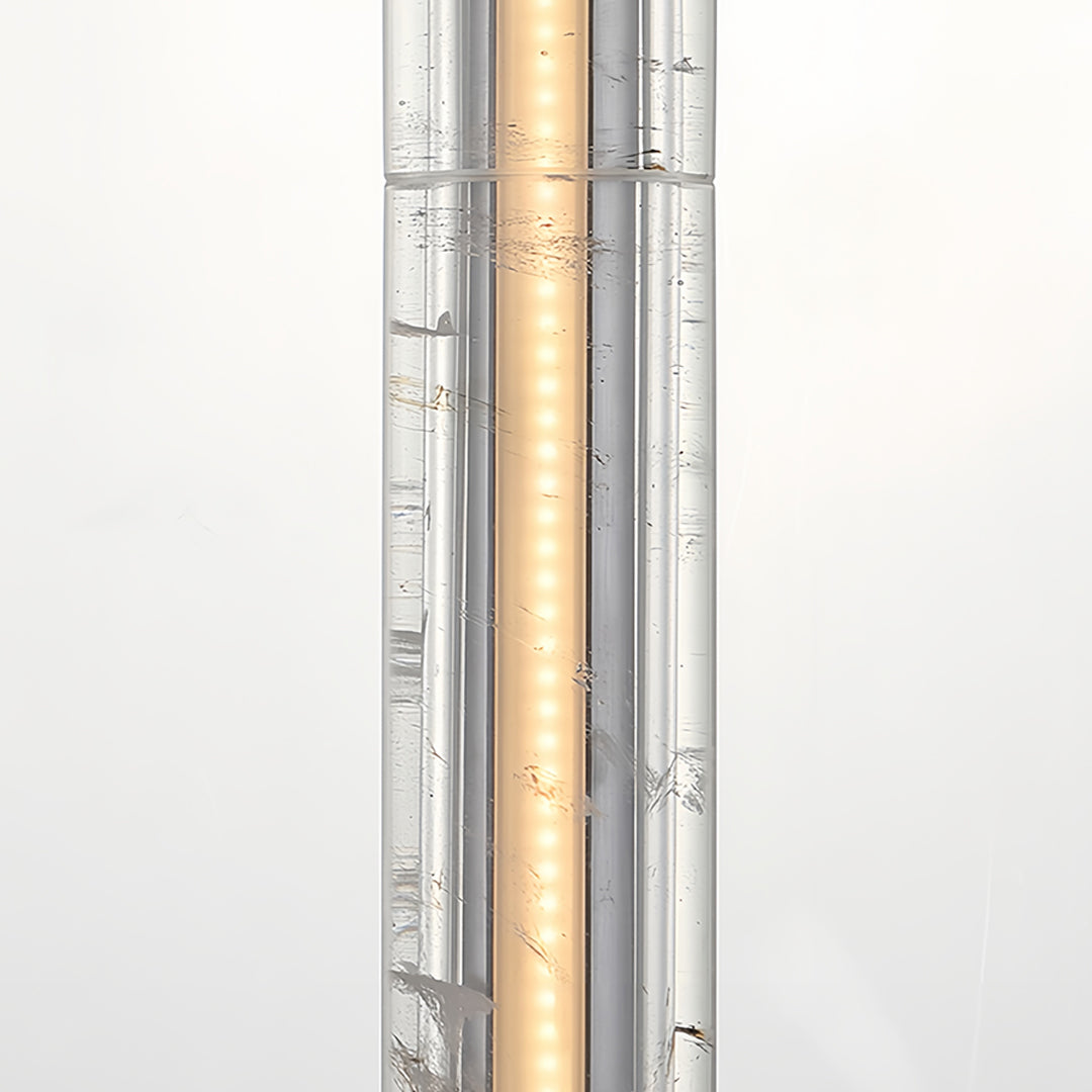 Minimalist Linear Crystal Pendant — Chrome Metal, 1-Light, 6.8W–10.2W Dual Mode, Adjustable Height