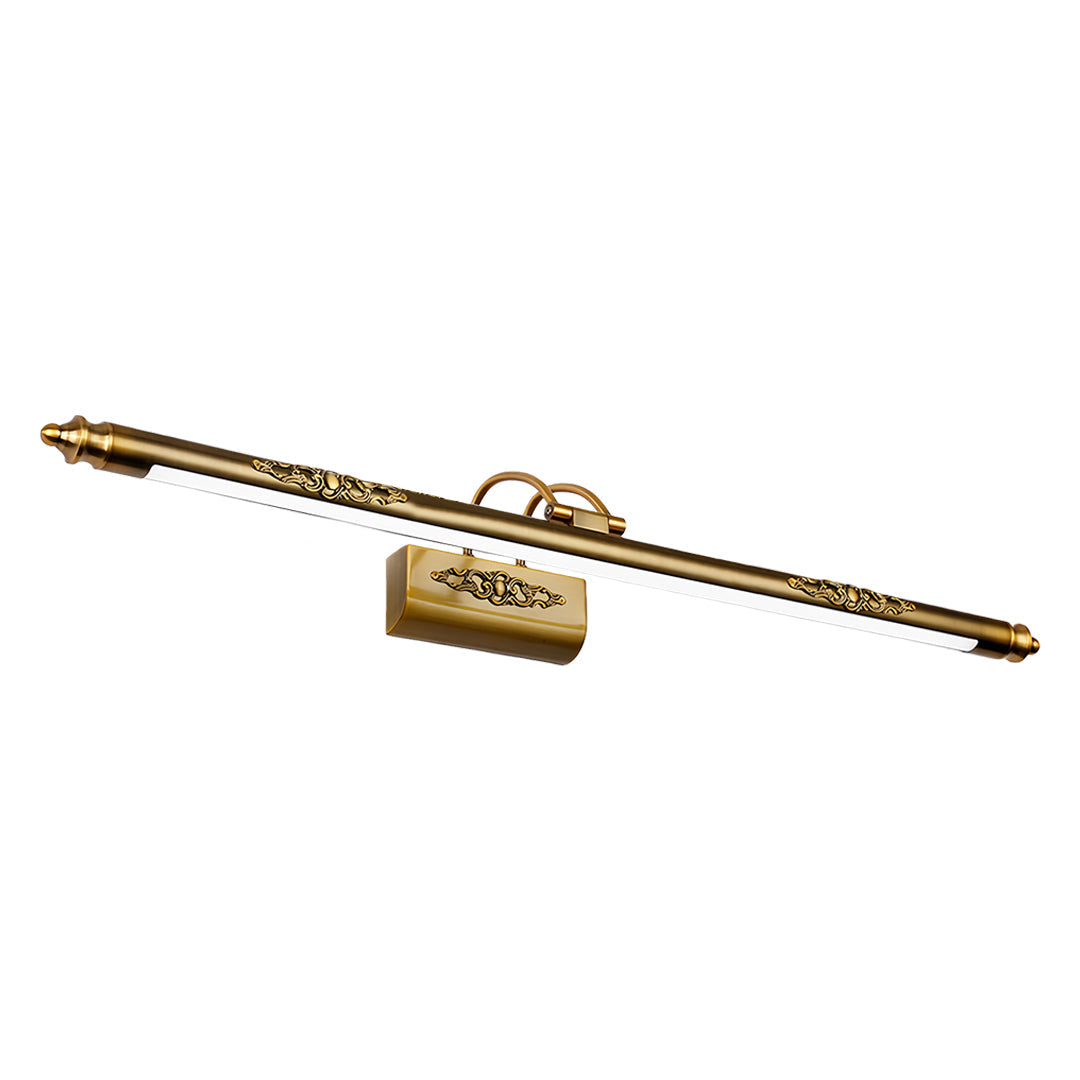 Retro Antique Brass Bathroom Vanity Light Bar — Acrylic Shade, 180° Rotatable, Dual Color Temperature, 3 Sizes