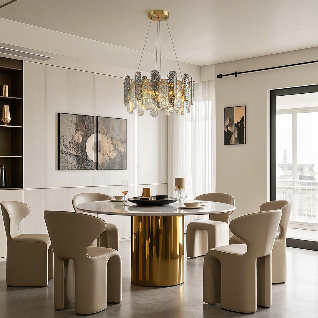 Contemporary Crystal Chandelier — Copper / Chrome / Black, Cut Crystal, Eye-Protecting, 47.2" Adjustable Chain
