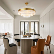 Industrial Modern Chandelier — Solid Brass, Transparent Glass, G9, Multiple Sizes