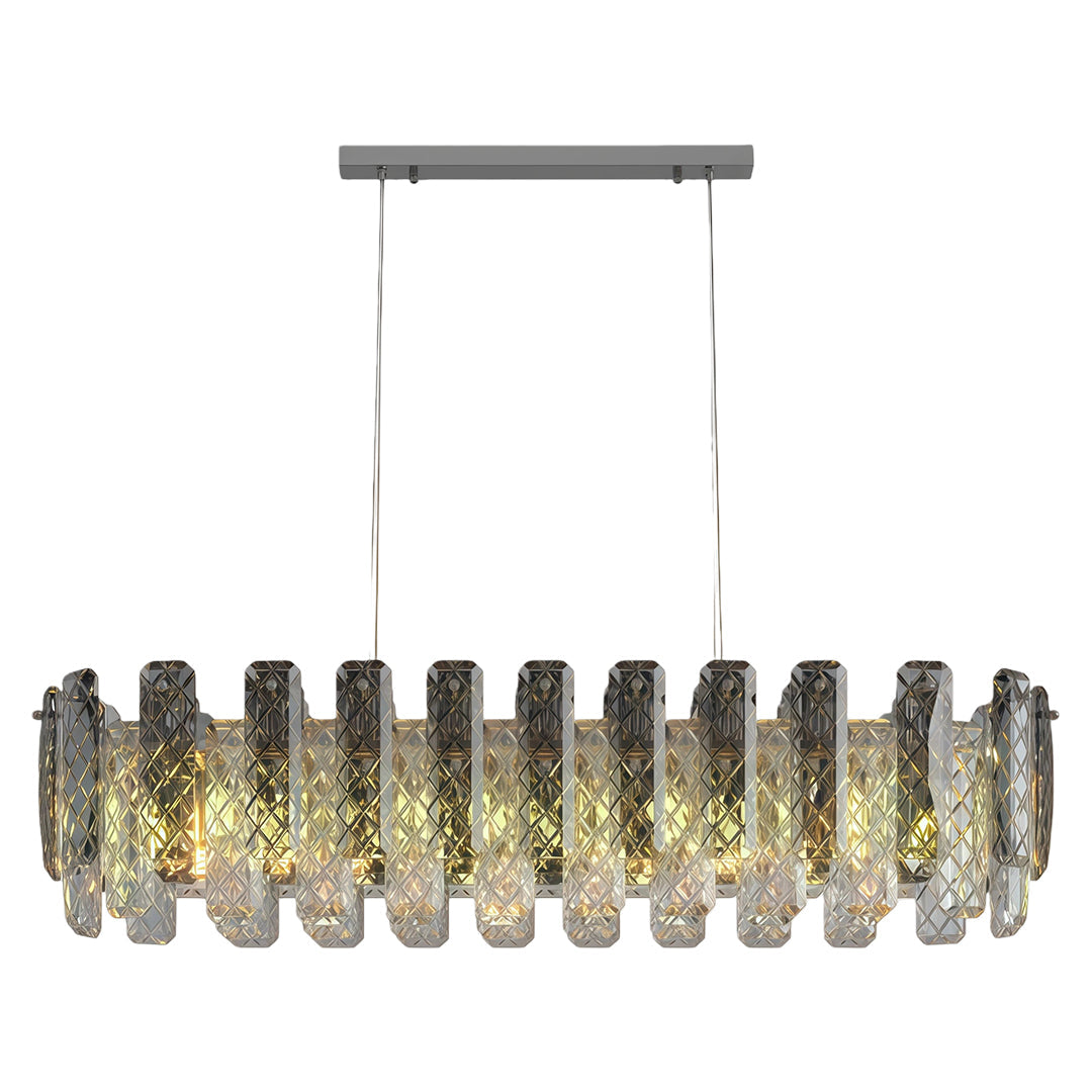 Contemporary Crystal Chandelier — Copper / Chrome / Black, Cut Crystal, Eye-Protecting, 47.2" Adjustable Chain
