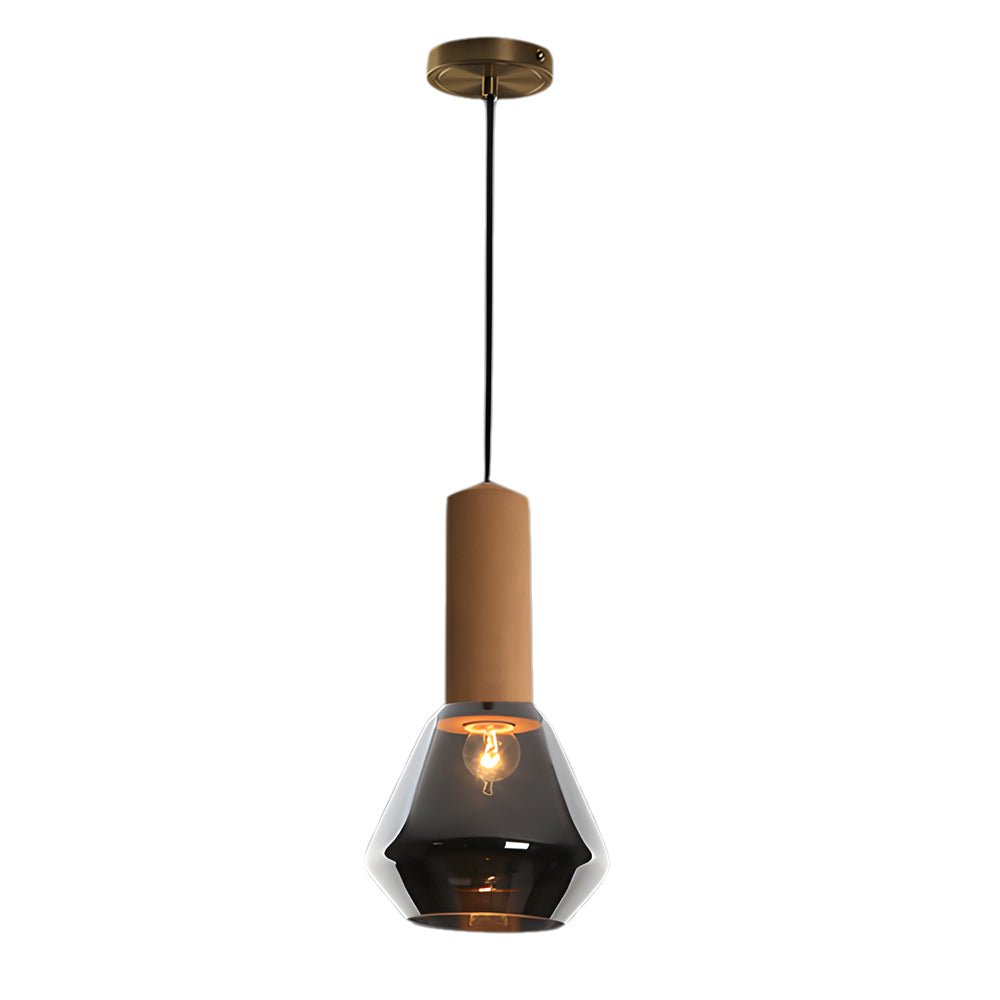 luxury copper glass jar pendant light 1 light wood ceiling fixture with cork and diamond glass suspension