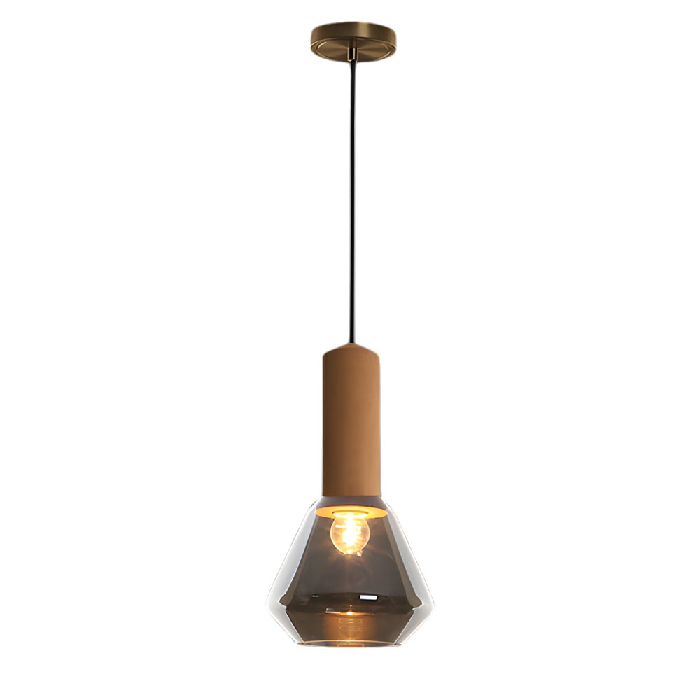 luxury copper glass jar pendant light 1 light wood ceiling fixture with cork and diamond glass suspension