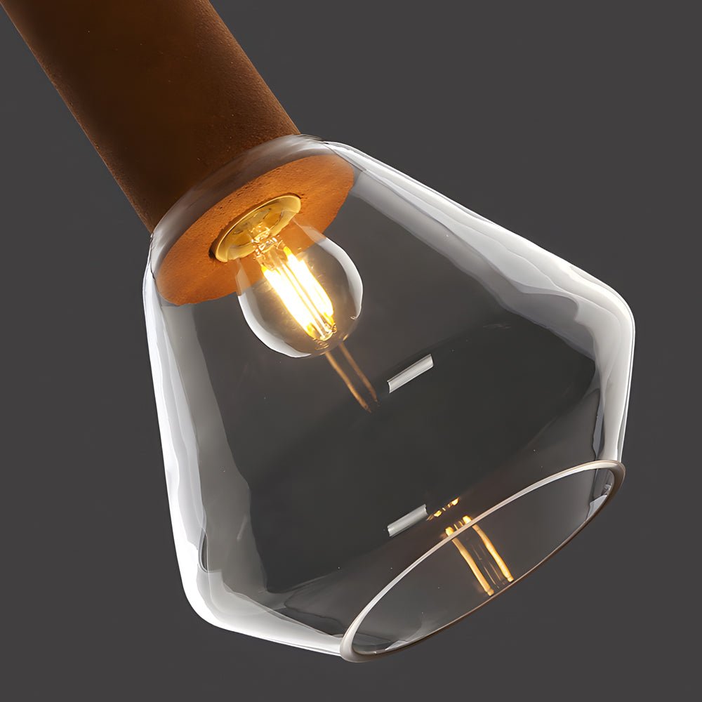 luxury copper glass jar pendant light 1 light wood ceiling fixture with cork and diamond glass suspension