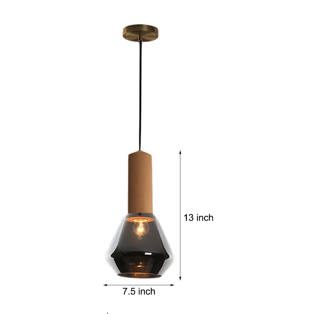 luxury copper glass jar pendant light 1 light wood ceiling fixture with cork and diamond glass suspension