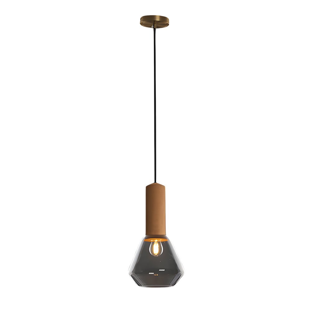 luxury copper glass jar pendant light 1 light wood ceiling fixture with cork and diamond glass suspension
