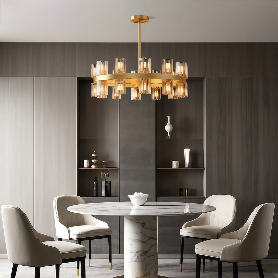 Multi-Tier Crystal Chandelier — Solid Copper Frame, 24- to 48-Light, G4, Black / Chrome / Copper Finish