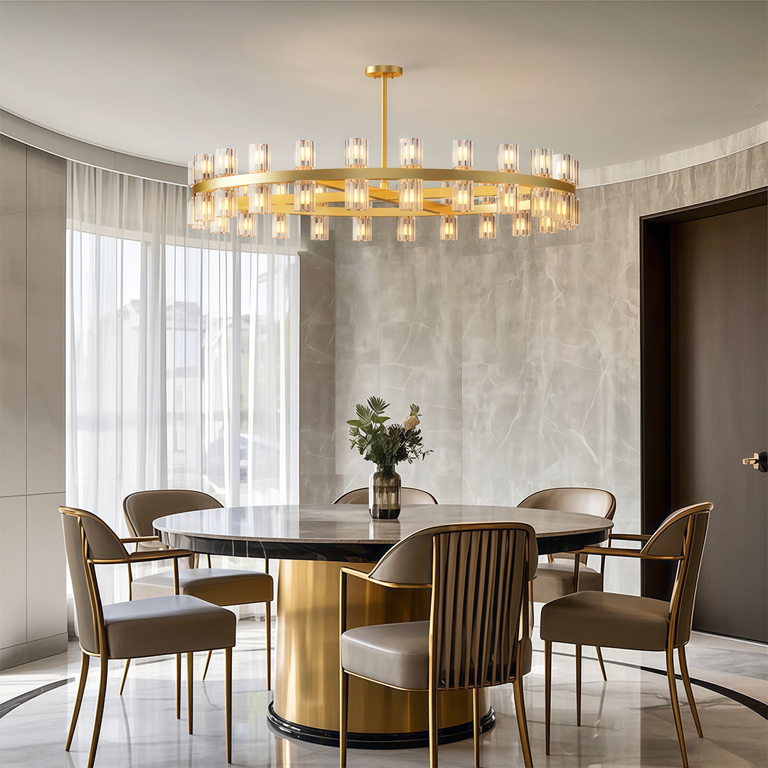 Multi-Tier Crystal Chandelier — Solid Copper Frame, 24- to 48-Light, G4, Black / Chrome / Copper Finish