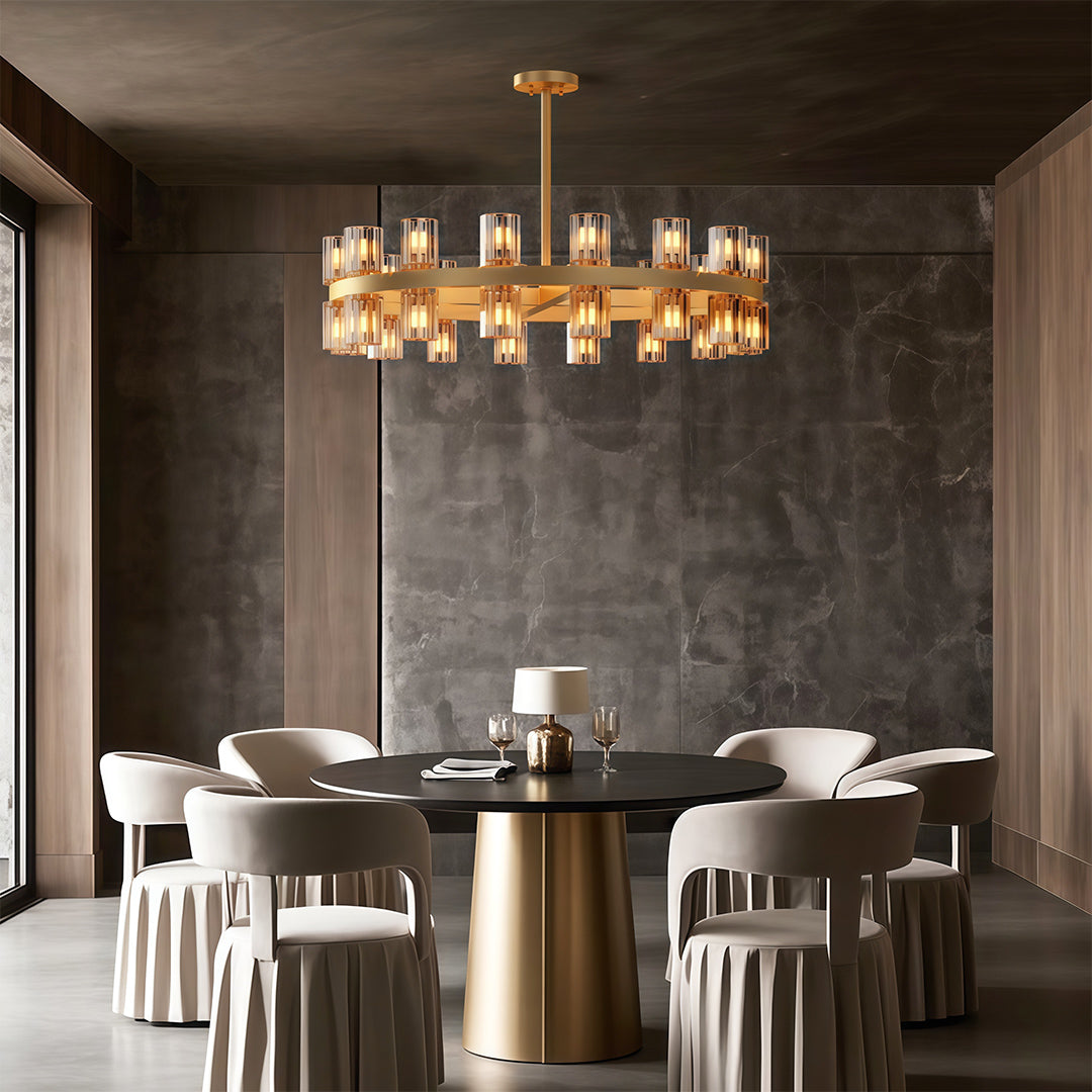 Multi-Tier Crystal Chandelier — Solid Copper Frame, 24- to 48-Light, G4, Black / Chrome / Copper Finish