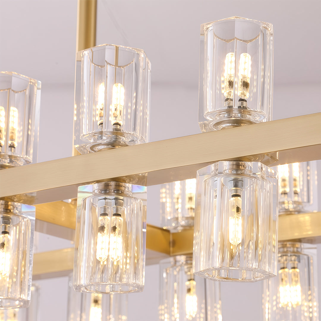 Multi-Tier Crystal Chandelier — Solid Copper Frame, 24- to 48-Light, G4, Black / Chrome / Copper Finish