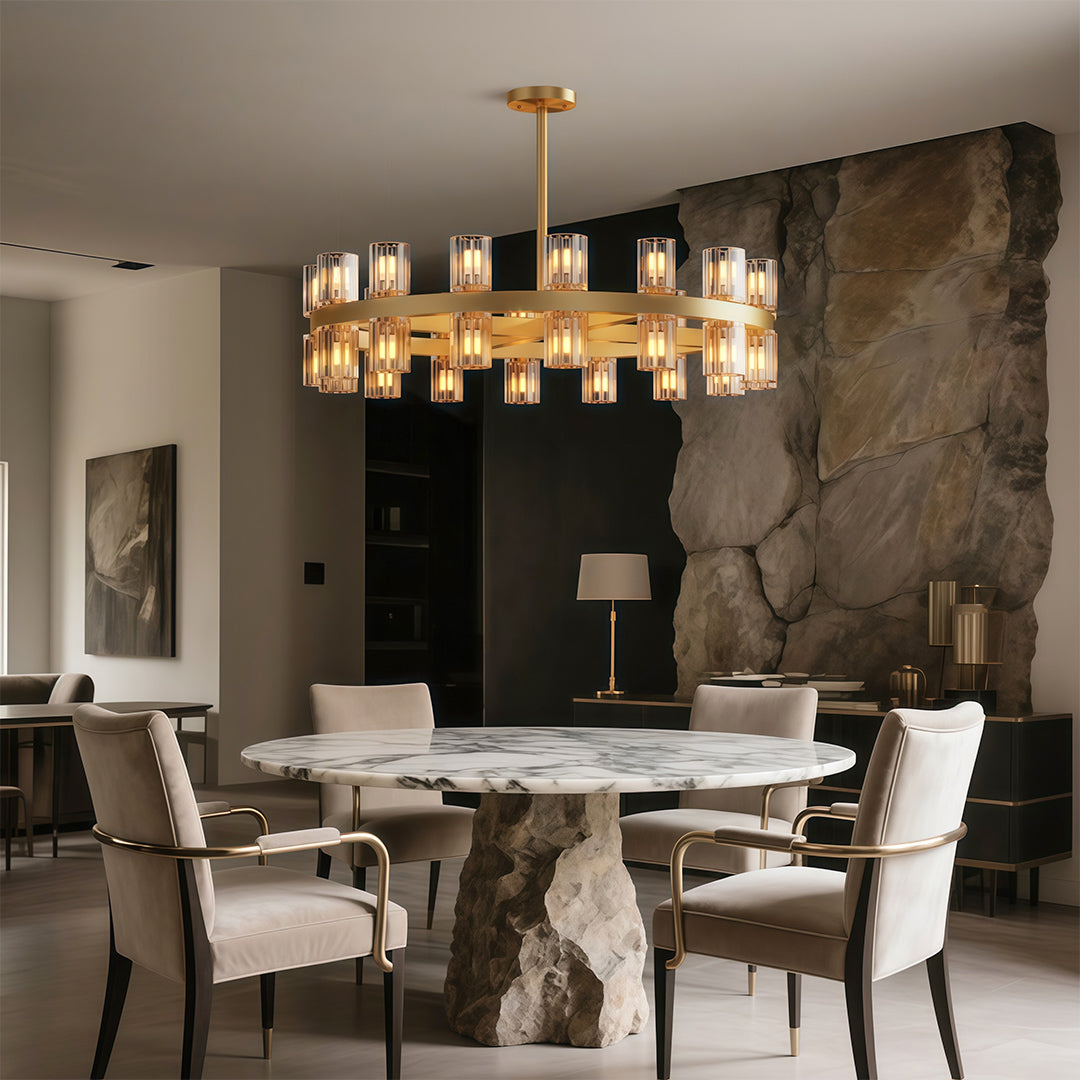 Multi-Tier Crystal Chandelier — Solid Copper Frame, 24- to 48-Light, G4, Black / Chrome / Copper Finish