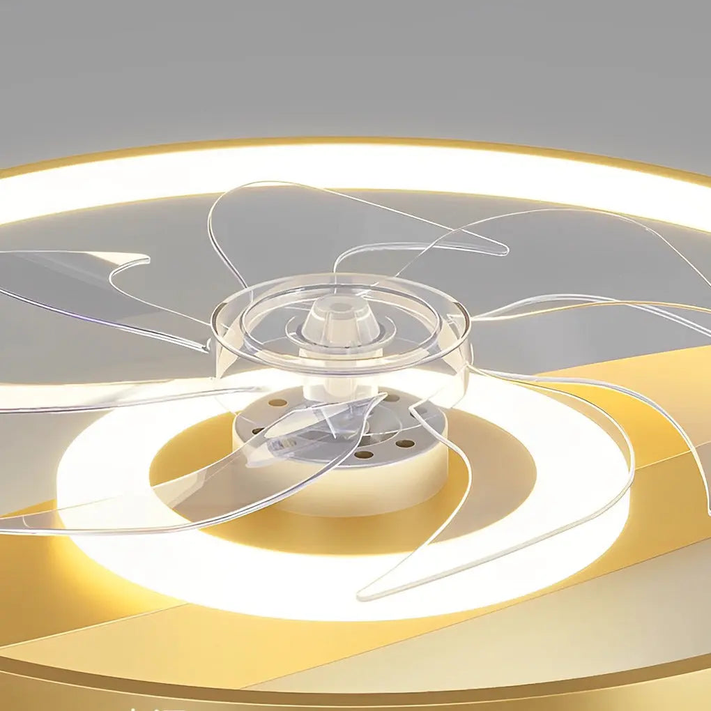 Rectangular LED Dual Head Ceiling Fan with Transparent Blades Luxe