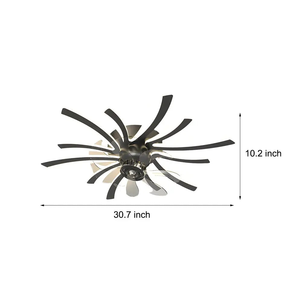 Luxury Modern Ceiling Fan with Light: Creative Flowers Design and Three-Step Dimming Luxe