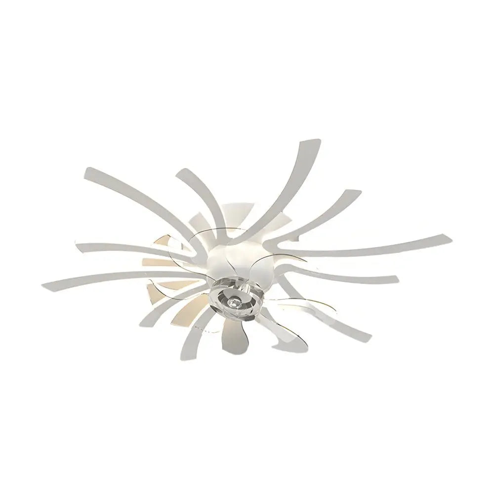 Luxury Modern Ceiling Fan with Light: Creative Flowers Design and Three-Step Dimming Luxe