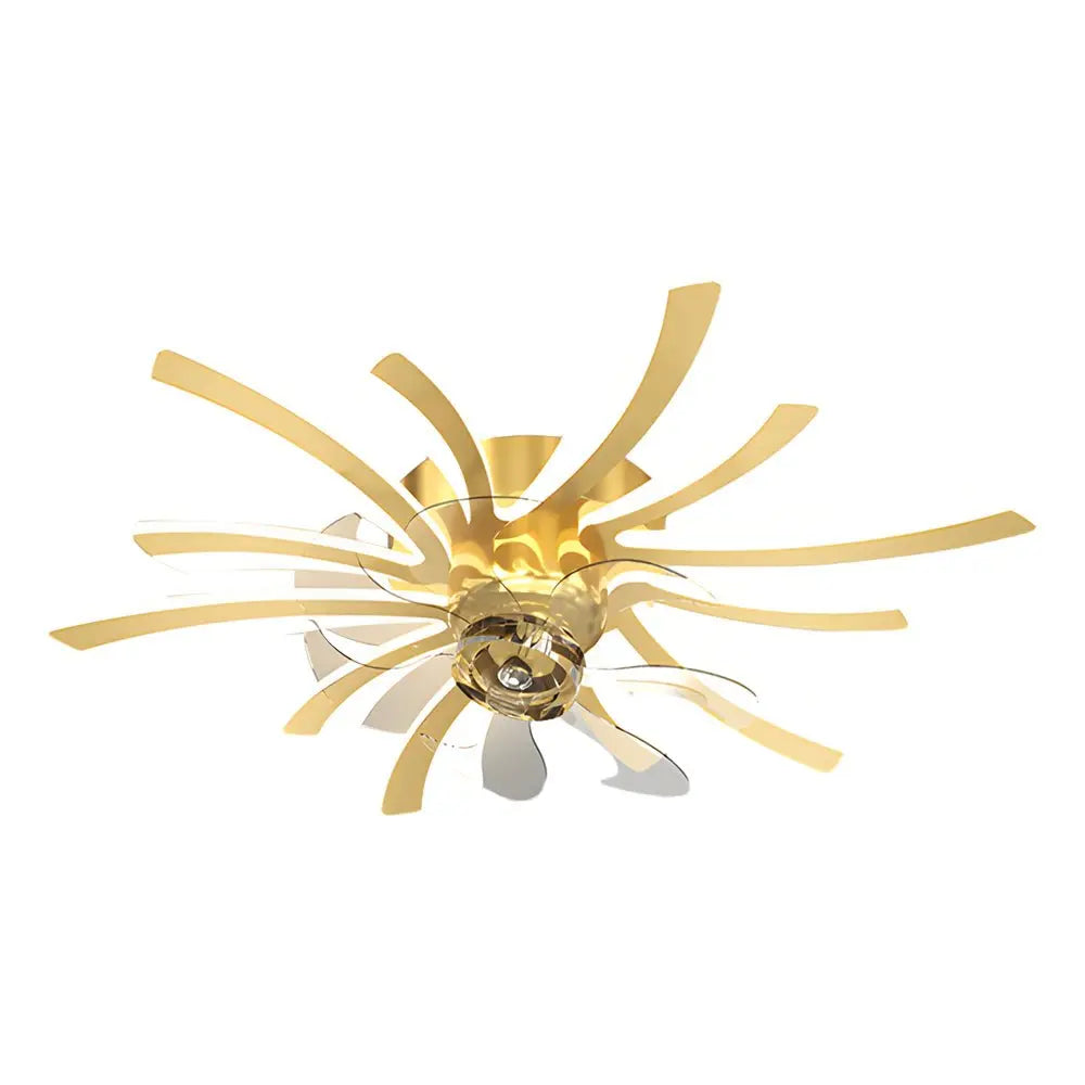 Luxury Modern Ceiling Fan with Light: Creative Flowers Design and Three-Step Dimming Luxe