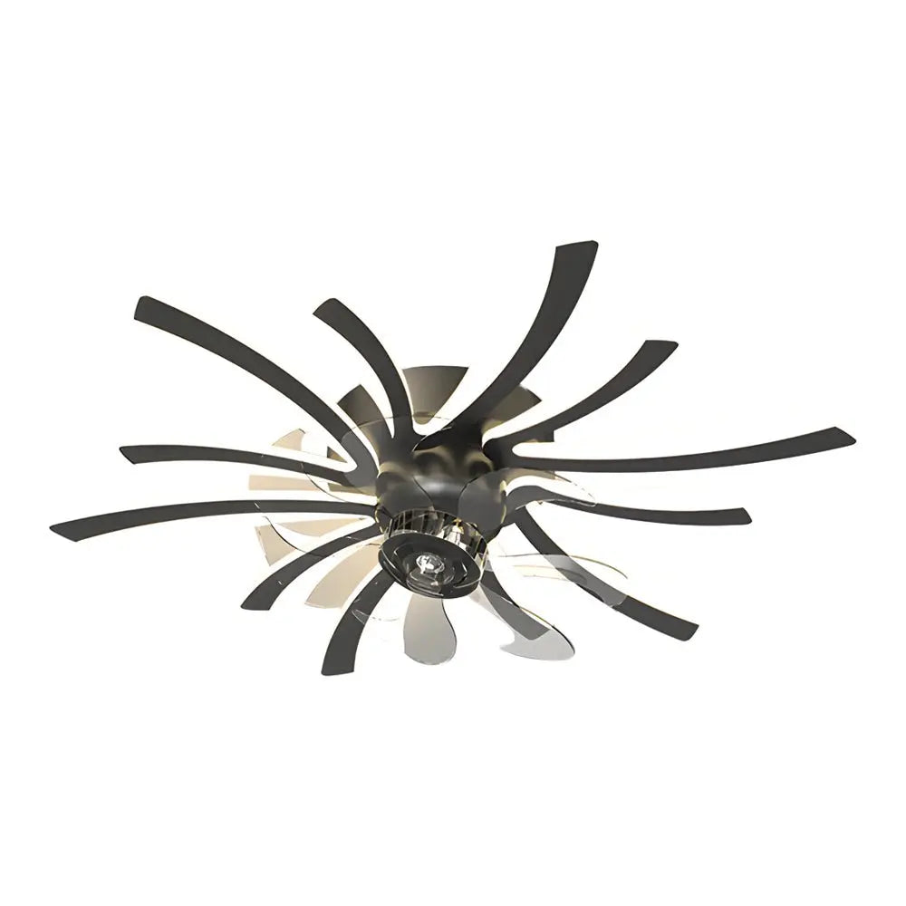 Luxury Modern Ceiling Fan with Light: Creative Flowers Design and Three-Step Dimming Luxe