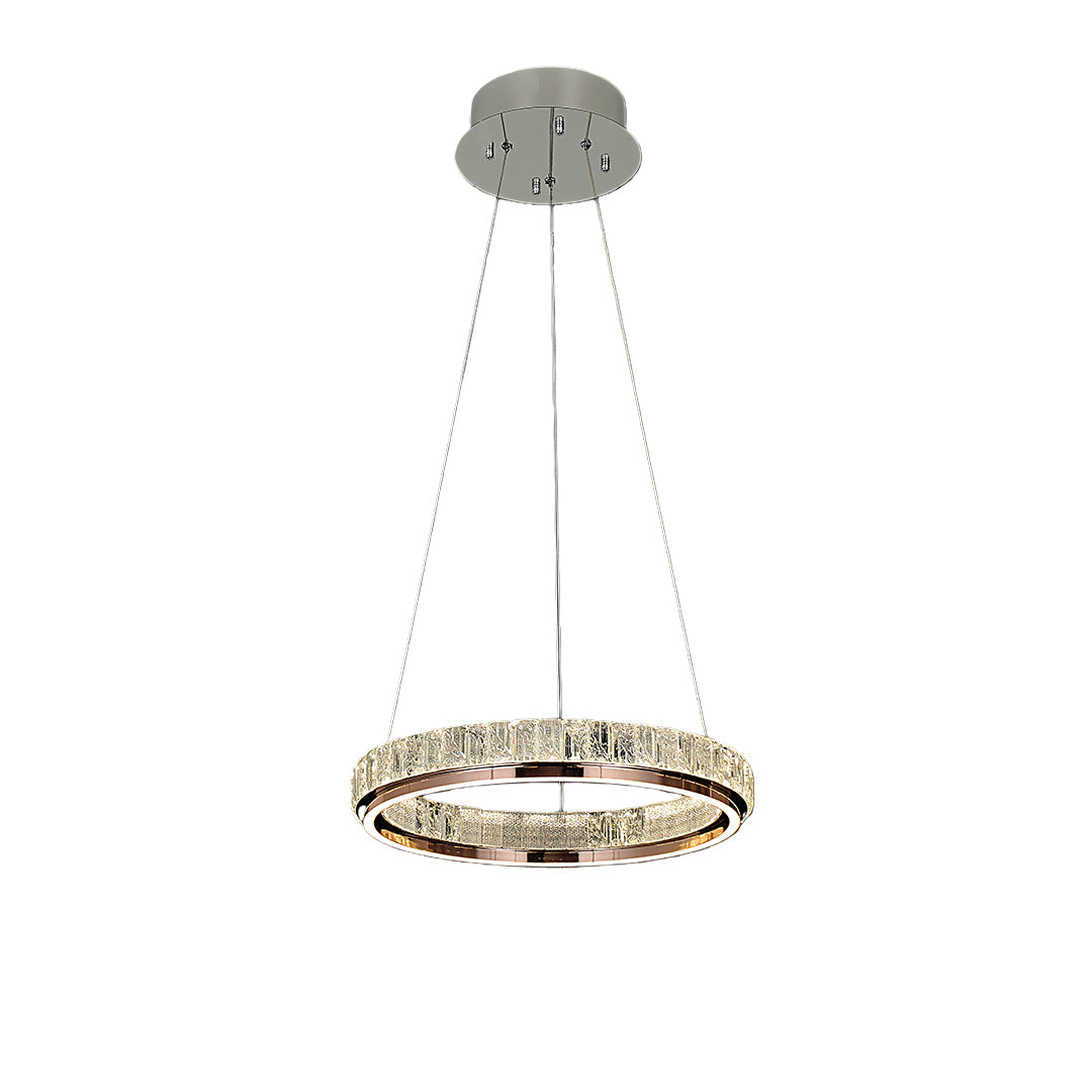Round Ring Crystal Chandelier — Stainless Steel, LED, Dual-Color 3000K/6000K, Single or Double Ring, 50cm–80cm