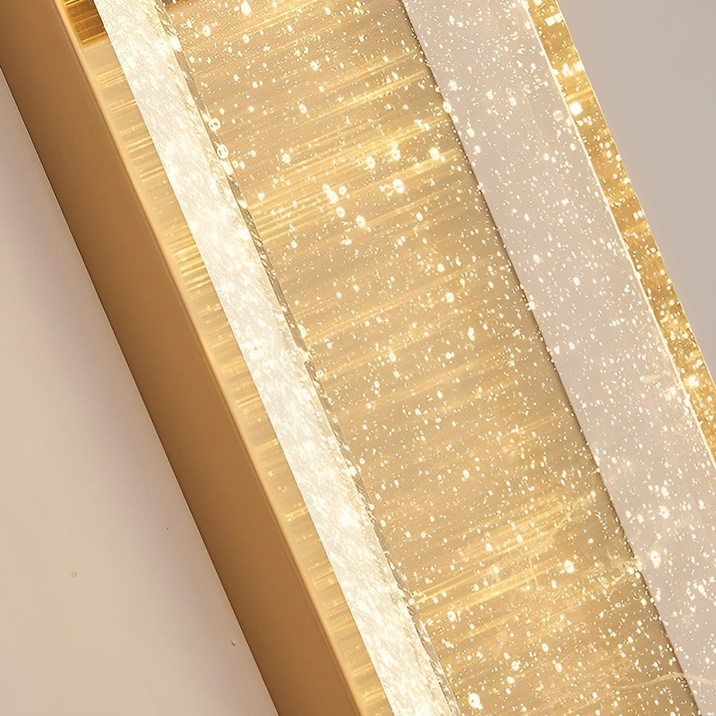 Linear Crystal Bubble Wall Sconce — Stainless Steel, LED, Three-Step Dimming (3000K/4500K/6000K), Gold or Black, 4 Heights