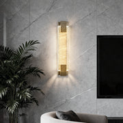 Linear Crystal Bubble Wall Sconce — Stainless Steel, LED, Three-Step Dimming (3000K/4500K/6000K), Gold or Black, 4 Heights