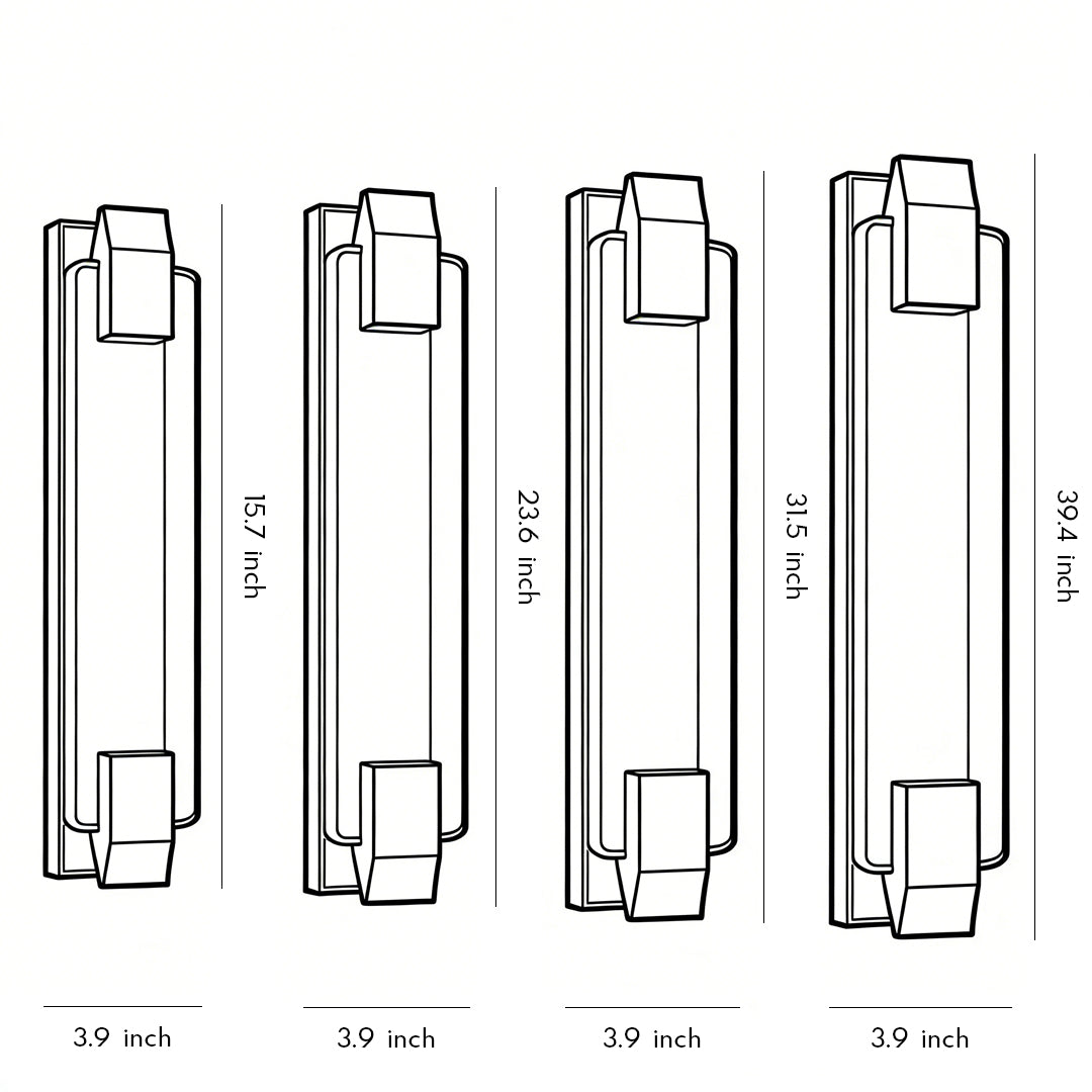 Linear Crystal Bubble Wall Sconce — Stainless Steel, LED, Three-Step Dimming (3000K/4500K/6000K), Gold or Black, 4 Heights