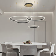 luxury nordic ceiling light fixture with simple circular rings and three step dimming