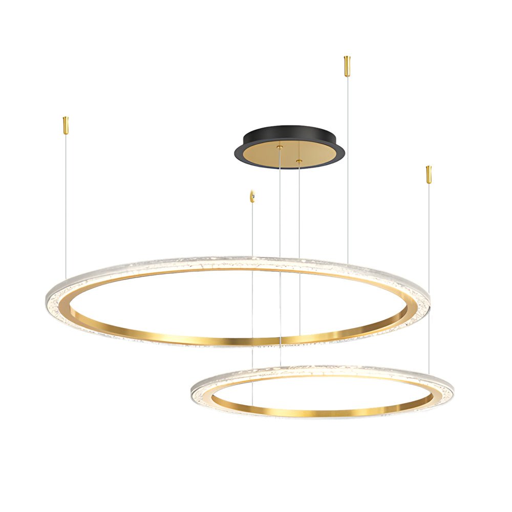 luxury nordic ceiling light fixture with simple circular rings and three step dimming