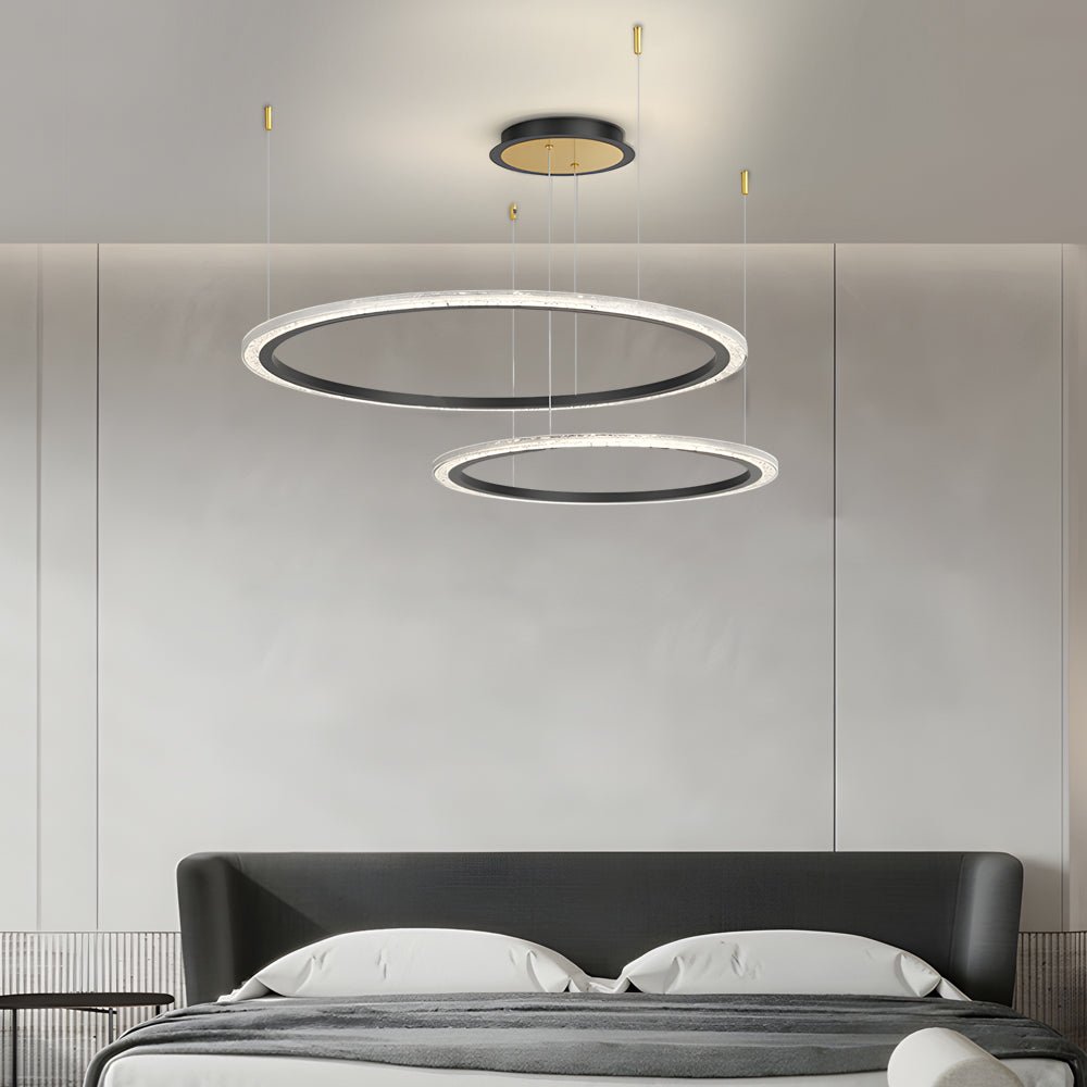luxury nordic ceiling light fixture with simple circular rings and three step dimming