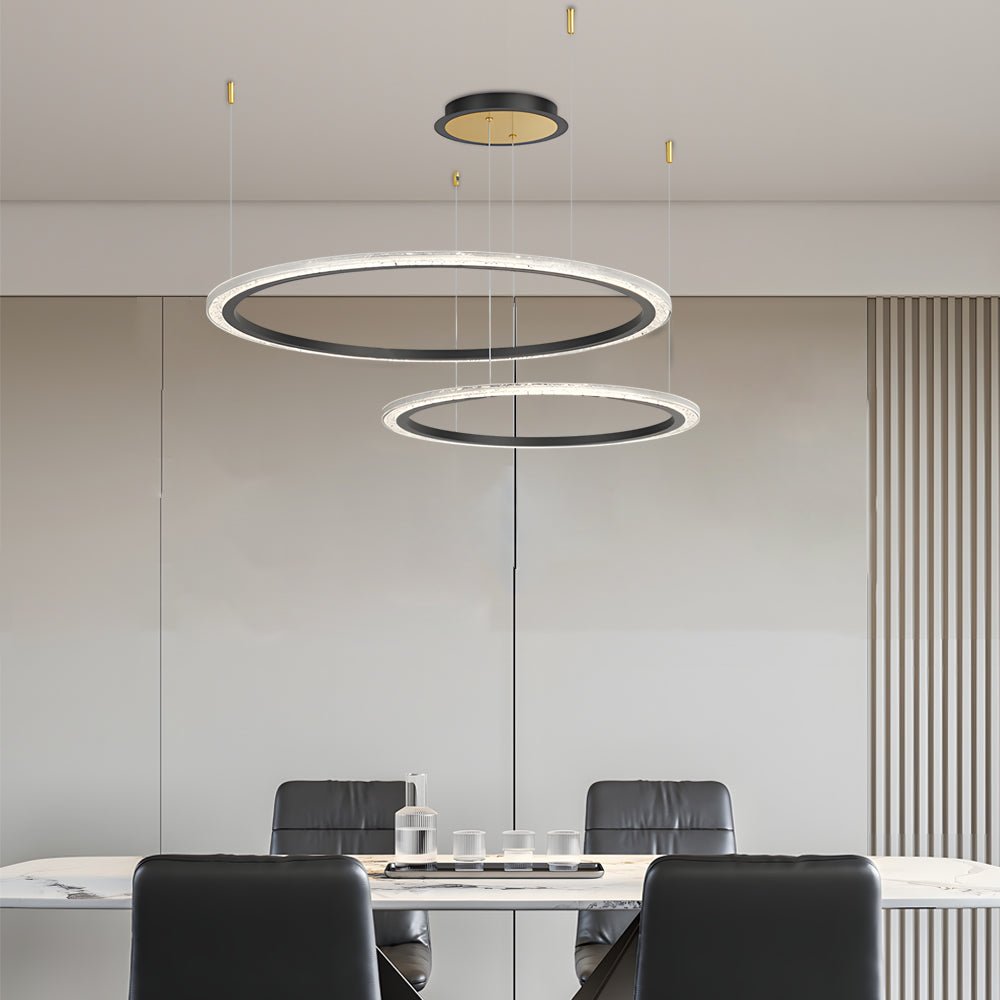 luxury nordic ceiling light fixture with simple circular rings and three step dimming