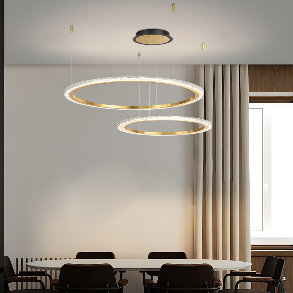 luxury nordic ceiling light fixture with simple circular rings and three step dimming