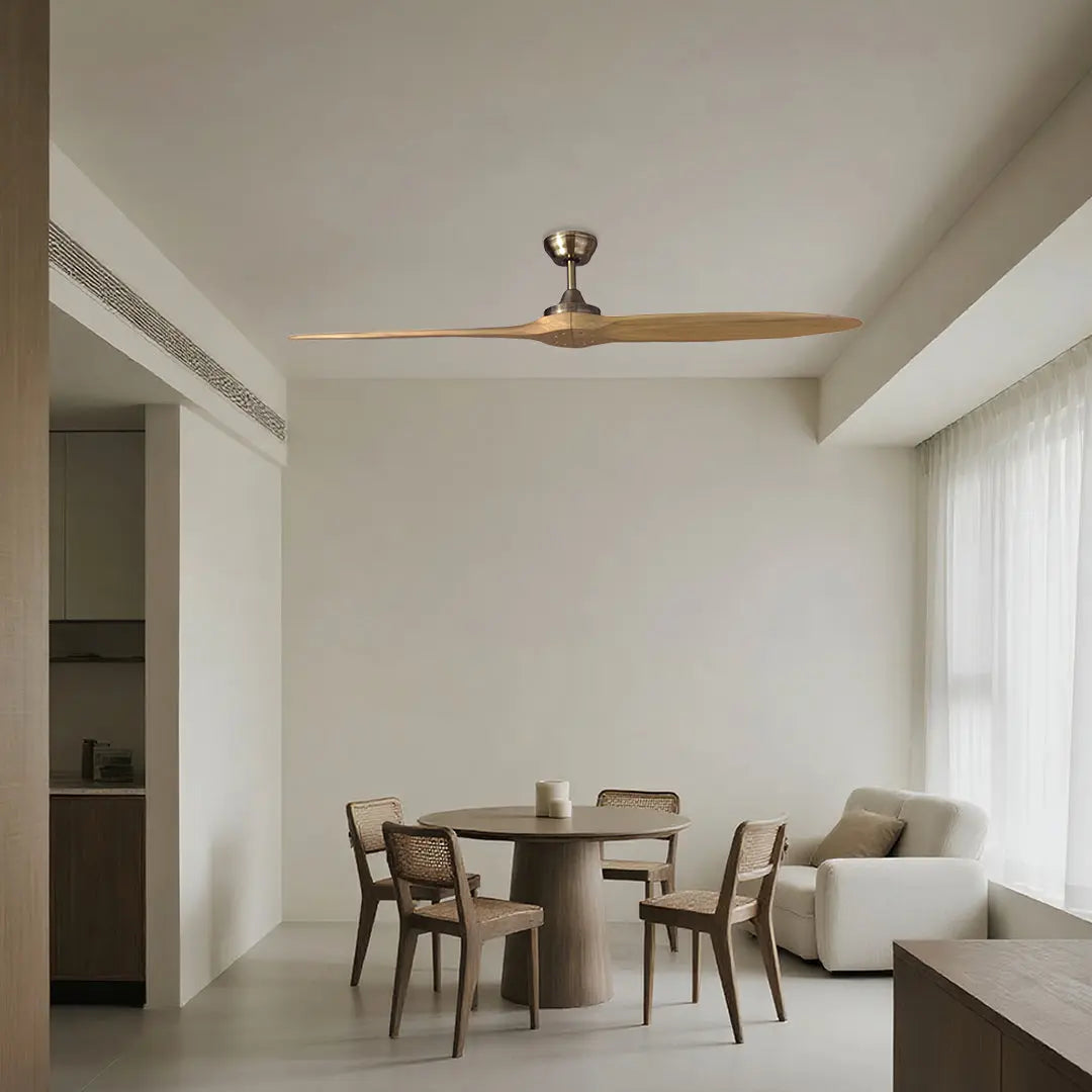 Modern Large Wood Propeller Ceiling Fan with Remote Control Luxe